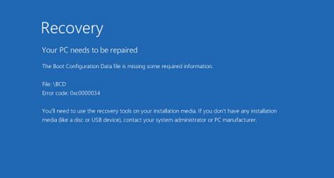 Як виправити помилку Boot Configuration Data File Is Missing у Windows 10