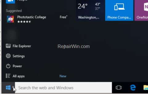 Instruksjoner for å fikse Start-menyen og Cortana-feil som ikke fungerer på Windows 10