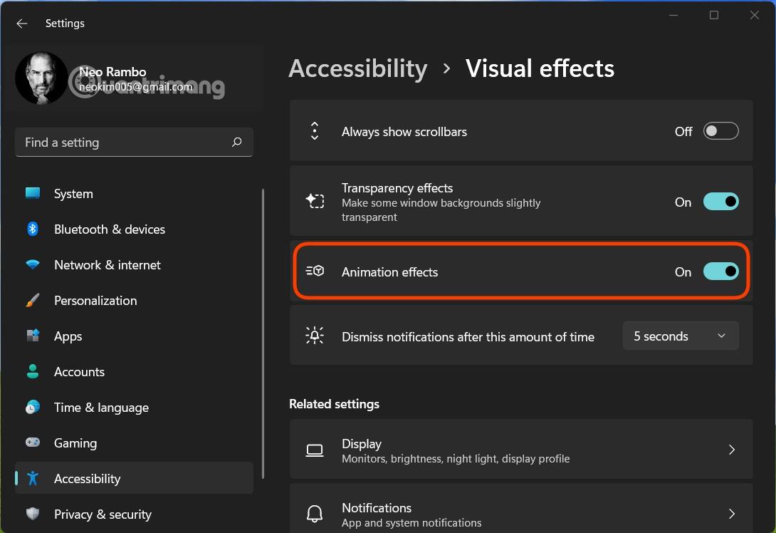 Sådan slår du alle animationseffekter fra på Windows 11 for at udjævne computeren