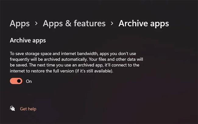 Hvad er Archive App-funktionen i Windows 11? Skal det aktiveres eller deaktiveres?