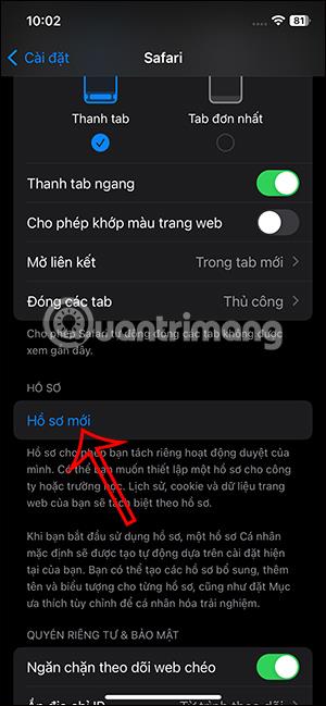 Kā izveidot lietotāja profilu pārlūkprogrammā Safari