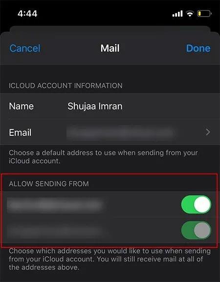 Becenevek és álnevek létrehozása az iCloud e-mailekhez