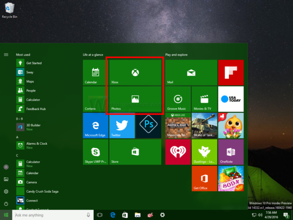 Slökktu á öllum lifandi flísum í einu á Windows 10 Start Menu