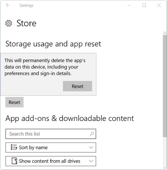 Instruksjoner for å tilbakestille Windows Store-applikasjonen på Windows 10