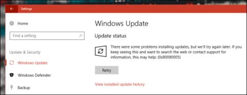 Kako popraviti pogrešku 0x80080005 prilikom ažuriranja sustava Windows 10