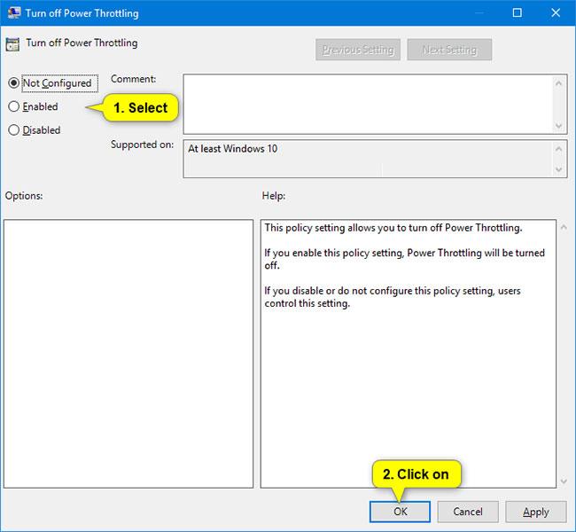 Πώς να ενεργοποιήσετε/απενεργοποιήσετε το Power Throttling στα Windows 10
