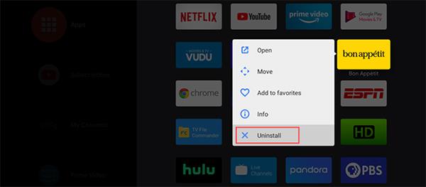 Slik avinstallerer du apper og spill på Android TV