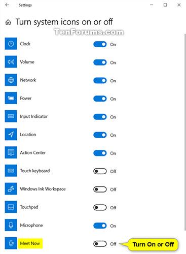 Kako dodati/odstraniti ikono Meet Now v opravilni vrstici v sistemu Windows 10