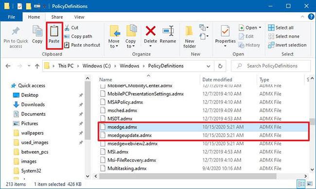 Microsoft Edge Group Policy -mallin asentaminen Windows 10:een