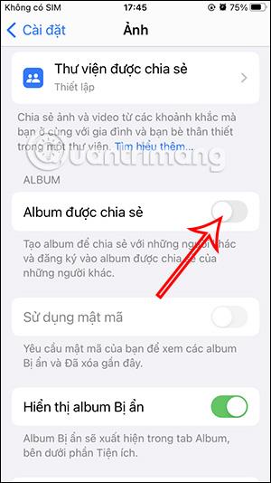 Kā iPhone tālrunī izslēgt albumu kopīgošanu