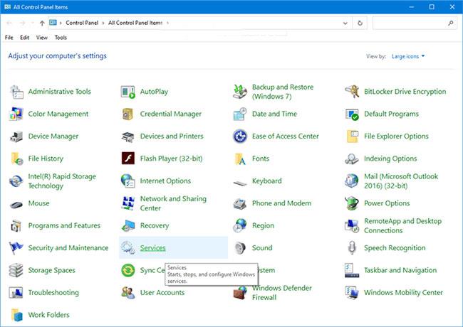Szolgáltatások hozzáadása a Vezérlőpulthoz Windows 10, 8 és 7 rendszerben
