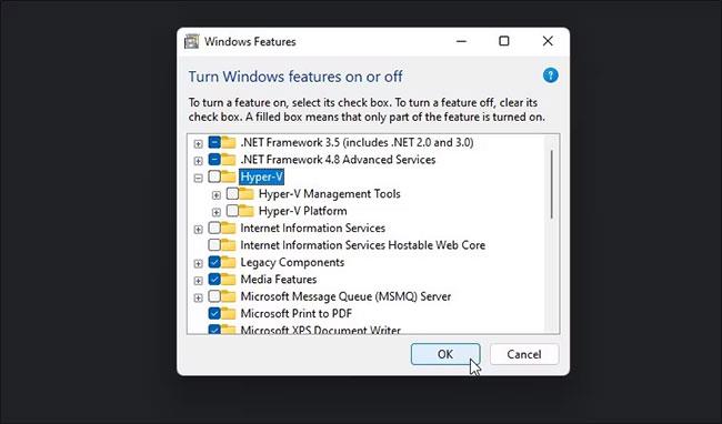 A Hyper-V letiltása vagy eltávolítása Windows 11 rendszeren