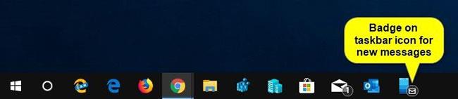Kuinka ottaa käyttöön/pois päältä tehtäväpalkin merkki uusille viesteille Puhelimessa Windows 10:ssä