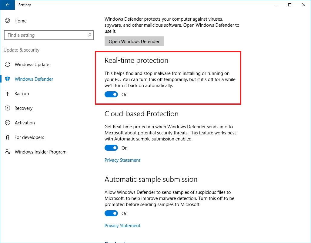 Išjunkite „Windows Defender“ („Windows“ sauga) „Windows 10“, „Windows 11“.