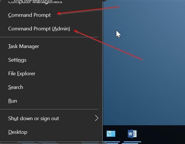 Lägg till kommandotolk till Power User Menu (Win X-menyn) på Windows 10