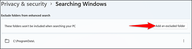 Jak skrýt konkrétní složku z výsledků vyhledávání v systému Windows 11