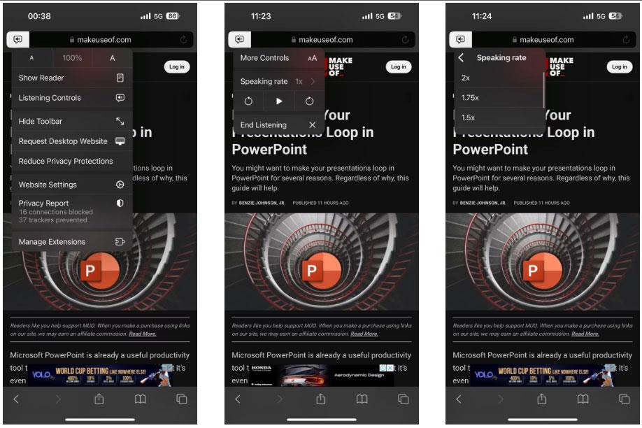 Hur man lyssnar på artiklar i Safari på iPhone/iPad