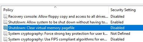 Ištrinkite „Pagefile“ pėdsakus kiekvieną kartą, kai išjungiate „Windows 10“ kompiuterį