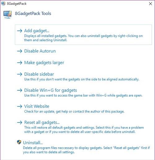 Kako instalirati Gadgete za Windows 10