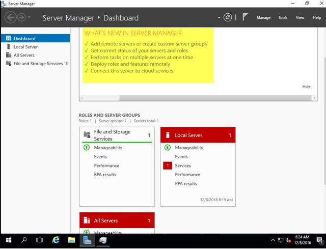 Navodila za namestitev Windows Server 2016 v Windows 10