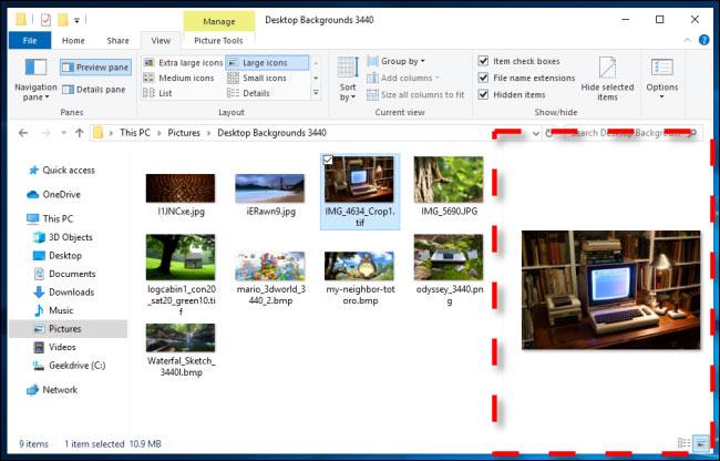 A File Explorer előnézeti ablakának megjelenítése Windows 10/11 rendszeren