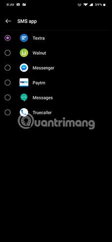 Az alapértelmezett üzenetküldő alkalmazás beállítása Androidon