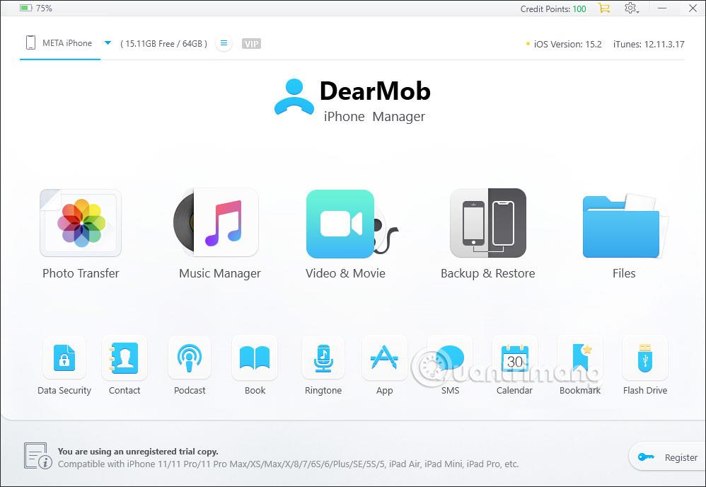 Kaip naudoti „DearMob iPhone Manager“ iPhone duomenims tvarkyti
