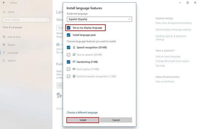 Hur man ändrar systemspråk i Windows 10