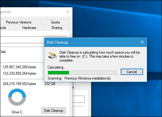 Sådan får du 20 GB plads tilbage efter Windows 10 november-opdatering