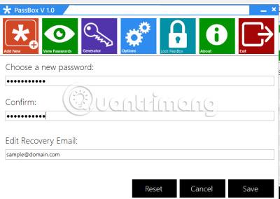 PassBox: bezmaksas paroļu pārvaldnieks un ģenerators operētājsistēmai Windows 10/8/7