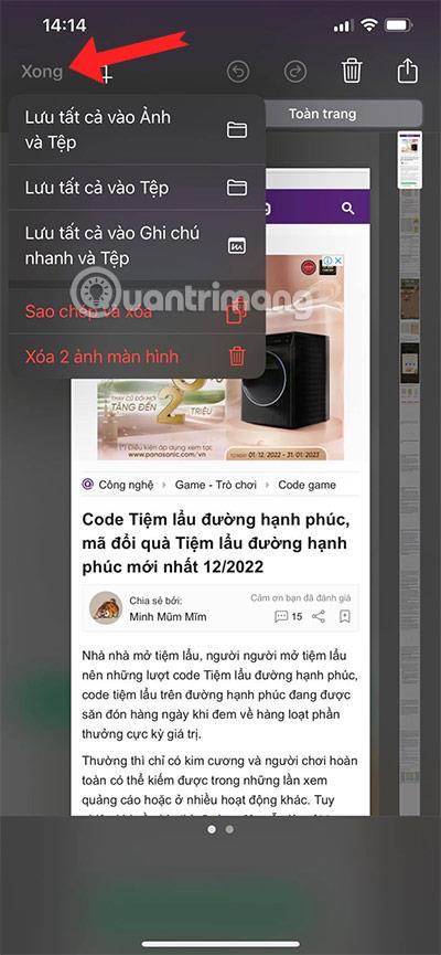 Kā uzņemt garu ekrānuzņēmumu iPhone tālrunī, uzņemiet ritināmu iPhone ekrāna ekrānuzņēmumu