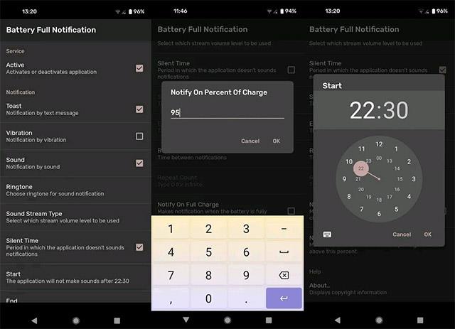 4 fuld batteri notifikationsapplikationer, batteriopladning 'timer' til Android