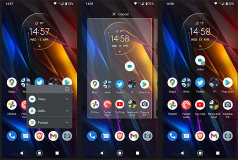 Sådan opretter du en genvej til at tage selfies/optage videoer på Android-startskærmen