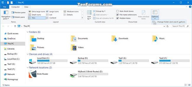 Как да отворите Опции за папки или Опции за File Explorer в Windows 10