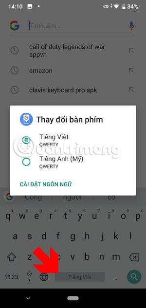 Upute za promjenu vijetnamskog i engleskog na Gboard tipkovnici