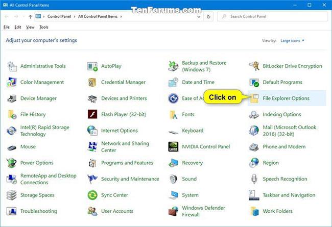 Sådan åbner du Mappeindstillinger eller File Explorer-indstillinger i Windows 10