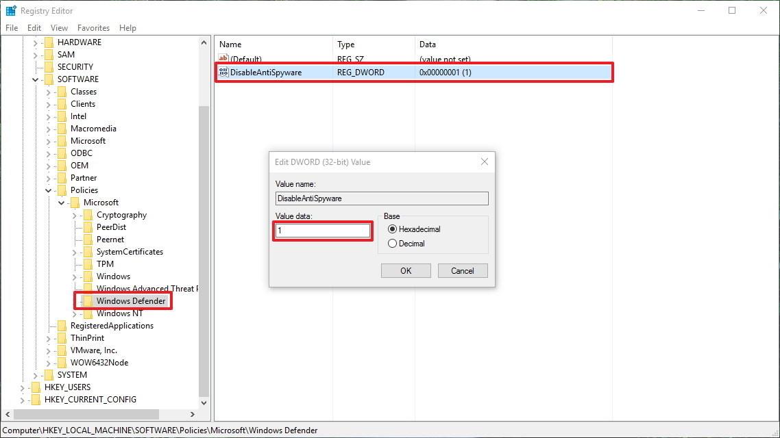 Išjunkite „Windows Defender“ („Windows“ sauga) „Windows 10“, „Windows 11“.