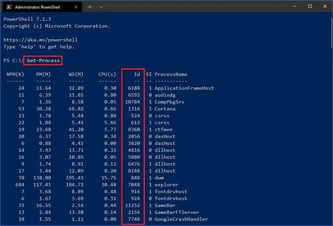 Kaip rasti programos proceso ID sistemoje „Windows 10“.