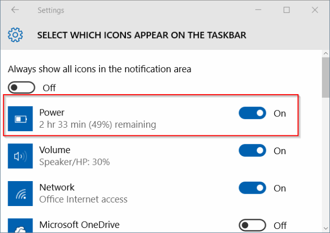 Pogreška gubitka ikone baterije na programskoj traci sustava Windows 10/8/7