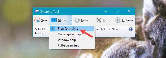 Kaip visiškai naudoti „Snipping Tool“ sistemoje „Windows 10“.