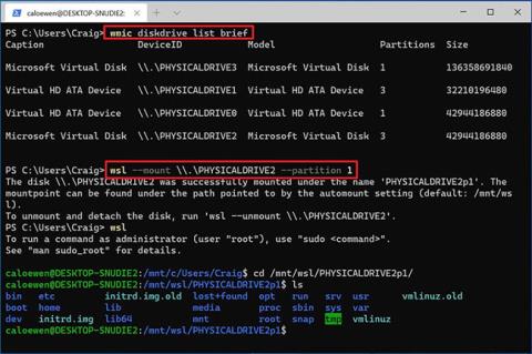 Jak připojit systém souborů Linux pomocí WSL2 na Windows 10