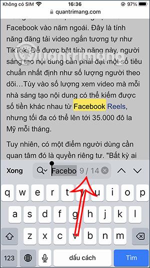 Як швидко знайти слова на iPhone Safari