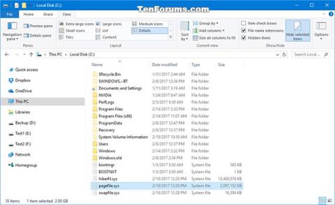 Hvordan administrere Pagefile virtuelt minne i Windows 10