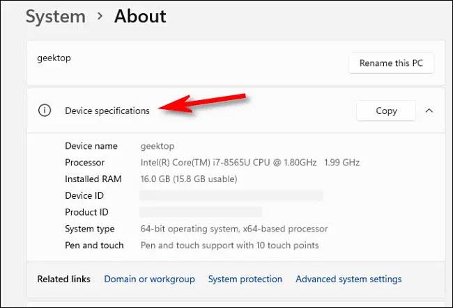 Kaip patikrinti kompiuterio specifikacijas sistemoje „Windows 11“.