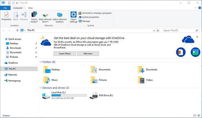 Hur man döljer/visar leverantörsmeddelanden i File Explorer på Windows 10