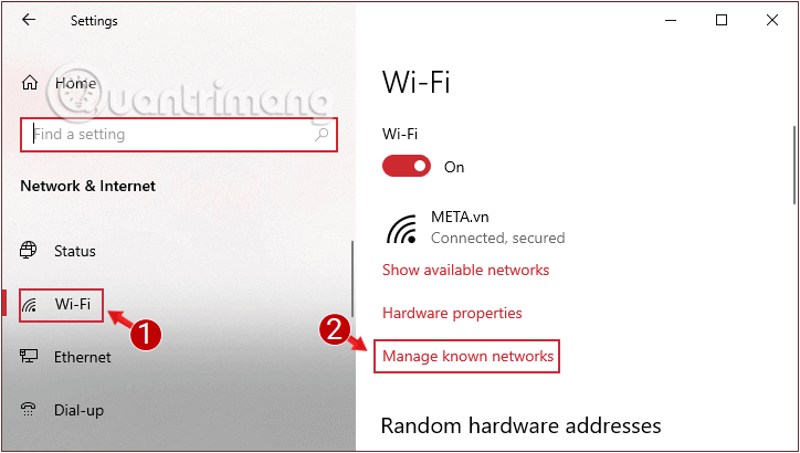 Как да изтрия запазен WiFi на Windows 10?