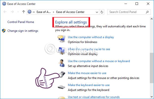 Sådan aktiveres funktionen Mouse Keys i Windows 10