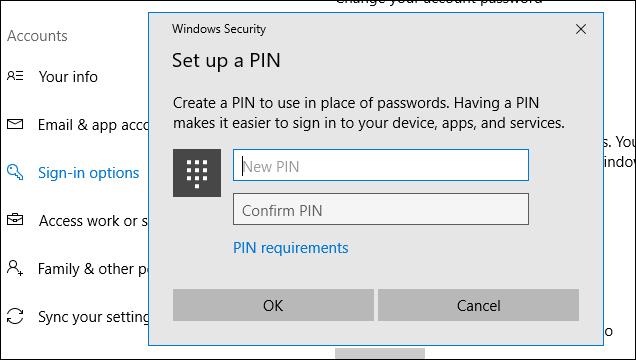 Slik tilpasser du Windows 10 PIN-tegngrense