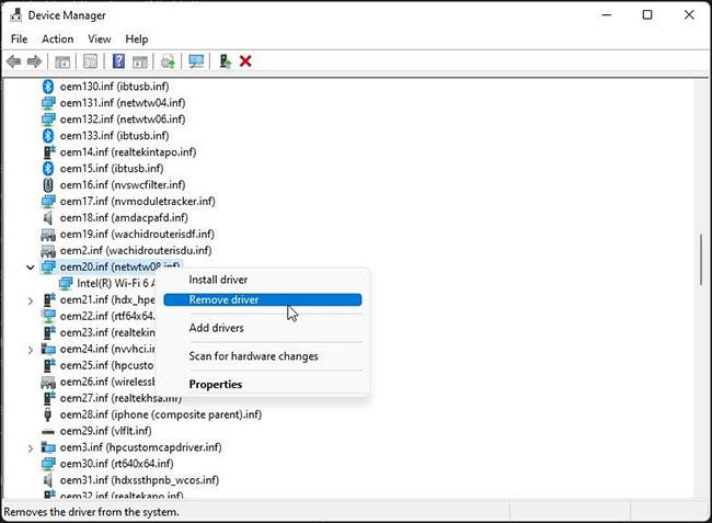 A WiFi illesztőprogram eltávolítása és újratelepítése Windows 11 rendszeren