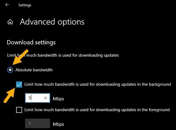 Hur man ställer in Windows Updates nedladdningsgräns för bandbredd i Windows 10